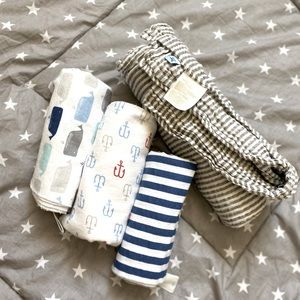 Little unicorn and cloud island baby blanket swaddles